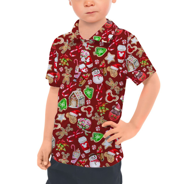 Kids Polo Shirt - Disney Christmas Snack Goals