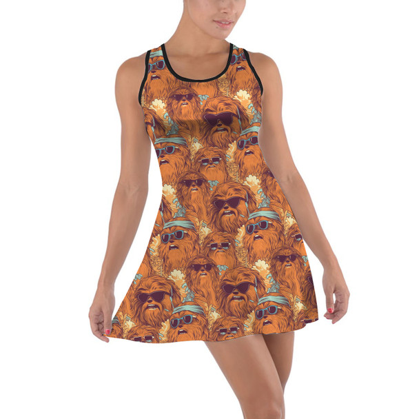 Cotton Racerback Dress - Retro Chewbacca Summer Vibes