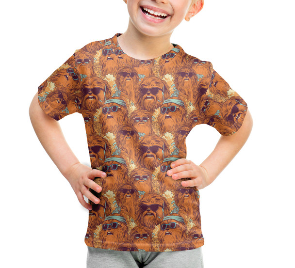Youth Cotton Blend T-Shirt - Retro Chewbacca Summer Vibes