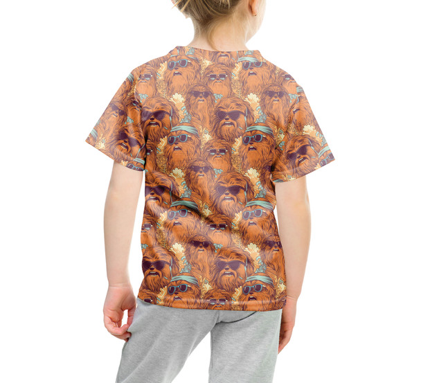 Youth Cotton Blend T-Shirt - Retro Chewbacca Summer Vibes