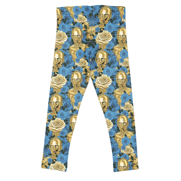 Girls' Leggings - Retro Floral C3PO Droid