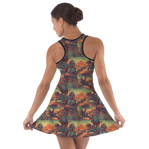 Cotton Racerback Dress - Retro Mandalorian Beach Day