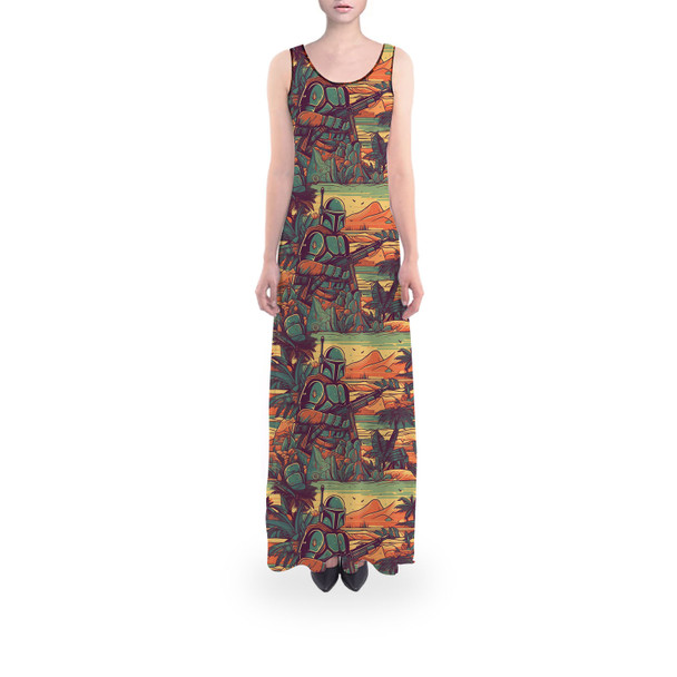 Flared Maxi Dress - Retro Mandalorian Beach Day