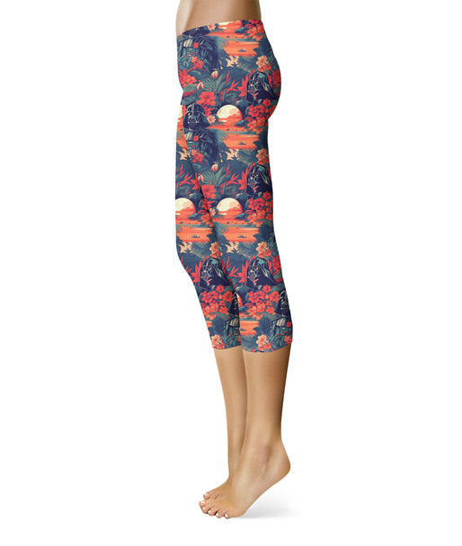 Sport Capri Leggings - Hawaiian Darth Vader