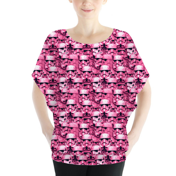 Batwing Chiffon Top - Pink Storm Troopers