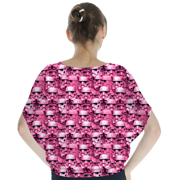 Batwing Chiffon Top - Pink Storm Troopers