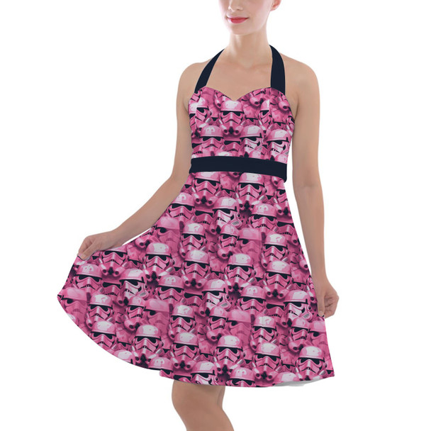 Halter Vintage Style Dress - Pink Storm Troopers