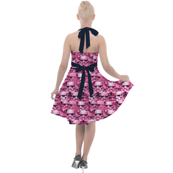 Halter Vintage Style Dress - Pink Storm Troopers