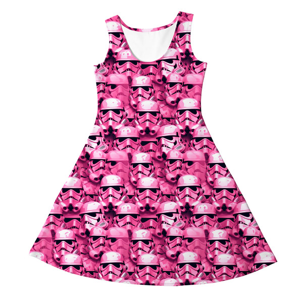Girls Sleeveless Dress - Pink Storm Troopers