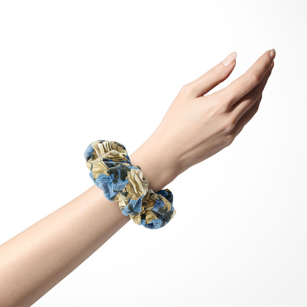 Velvet Scrunchie - Retro Floral C3PO Droid