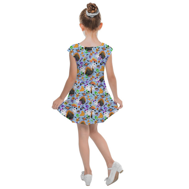 Girls Cap Sleeve Pleated Dress - Halloween On The High Seas