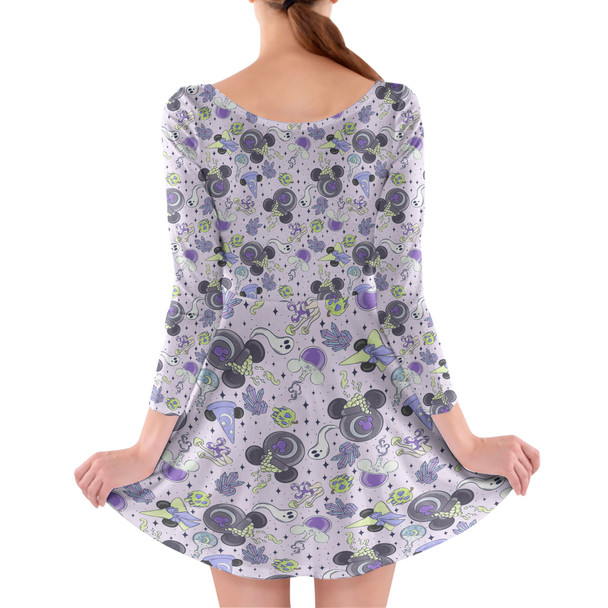 Longsleeve Skater Dress - Pretty Purple Potions