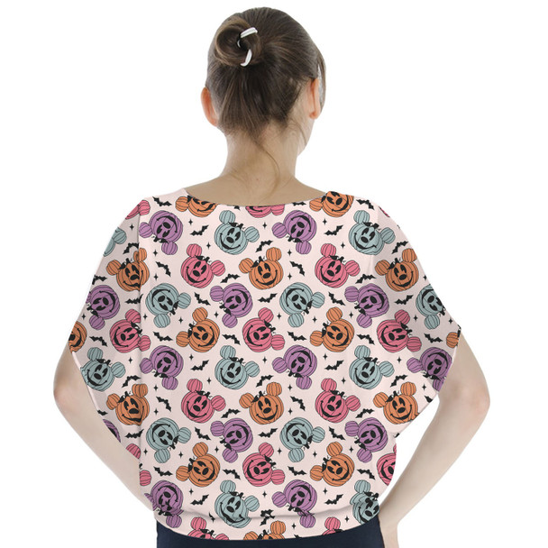 Batwing Chiffon Top - Playful Pumpkins