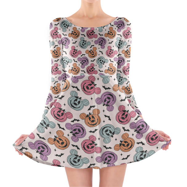 Longsleeve Skater Dress - Playful Pumpkins