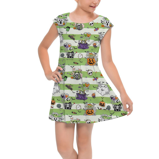 Girls Cap Sleeve Pleated Dress - The Child Does Halloween