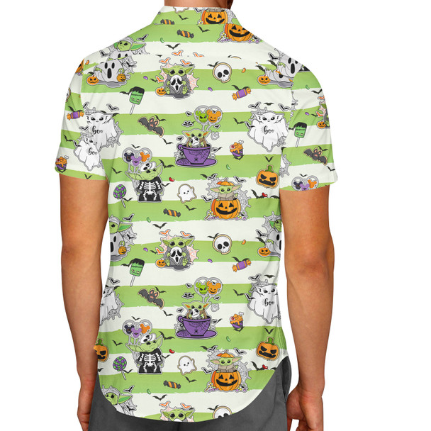 Men's Button Down Short Sleeve Shirt - The Child Does Halloween