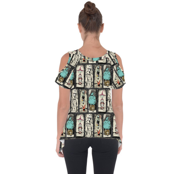 Cold Shoulder Tunic Top - Stretching Haunted Nightmare