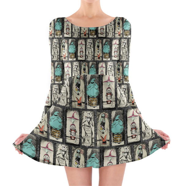 Longsleeve Skater Dress - Stretching Haunted Nightmare