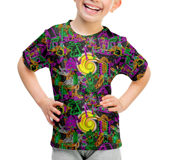 Youth Cotton Blend T-Shirt - Neon Halloween Nightmare