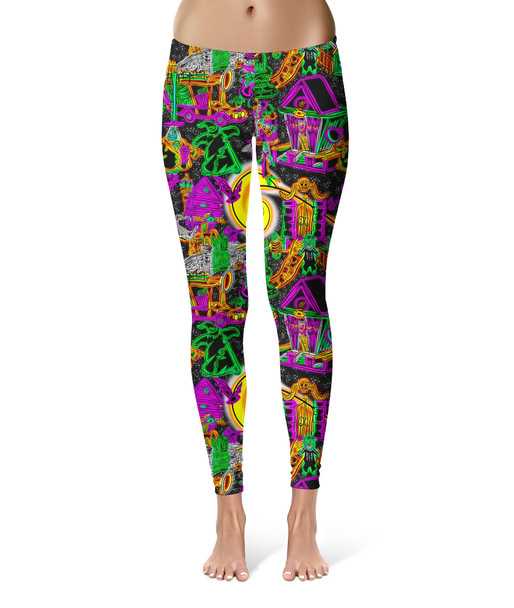 Sport Leggings - Neon Halloween Nightmare