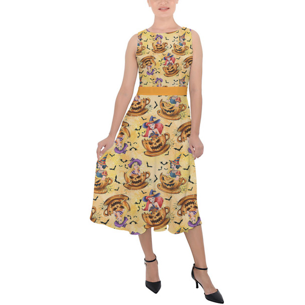 Belted Chiffon Midi Dress - Halloween Princess Teacups