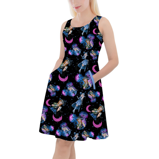 Skater Dress with Pockets - Halloween Spooky Sisters