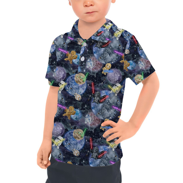 Kids Polo Shirt - Watercolor Star Wars Battle