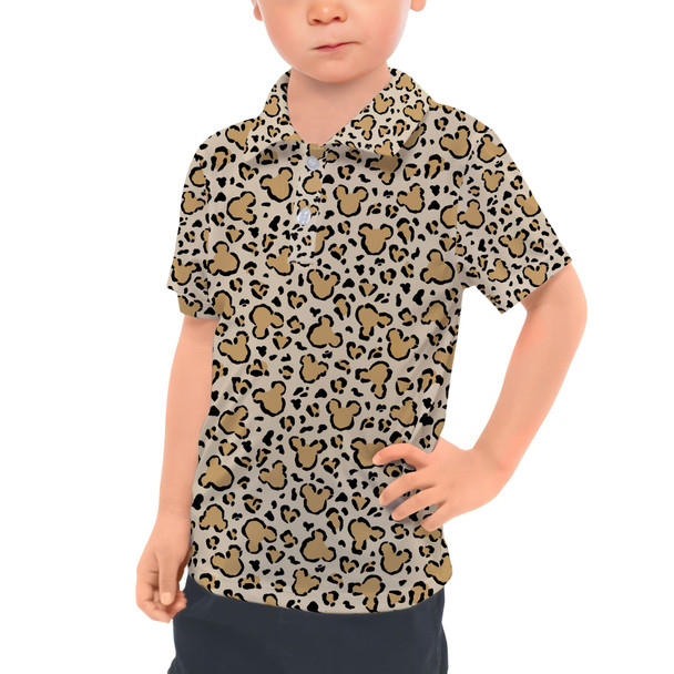 Kids Polo Shirt - Mouse Ears Animal Print