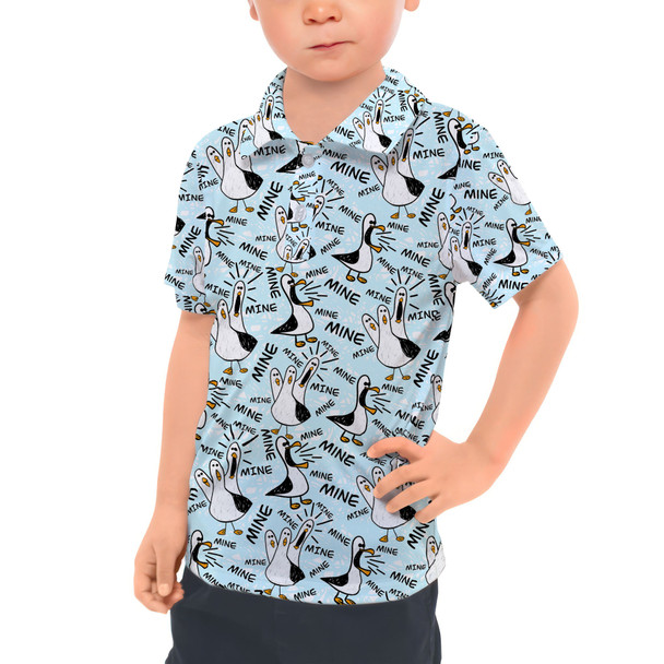 Kids Polo Shirt - Mine Mine Mine Seagulls Pixar Inspired