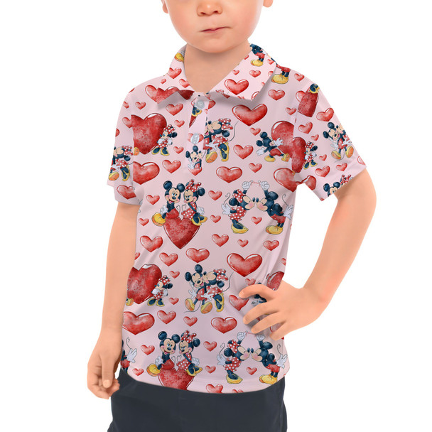Kids Polo Shirt - Valentine Mickey & Minnie