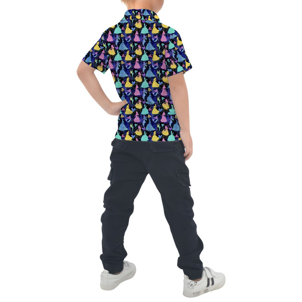 Kids Polo Shirt - Princess Glitter Silhouettes