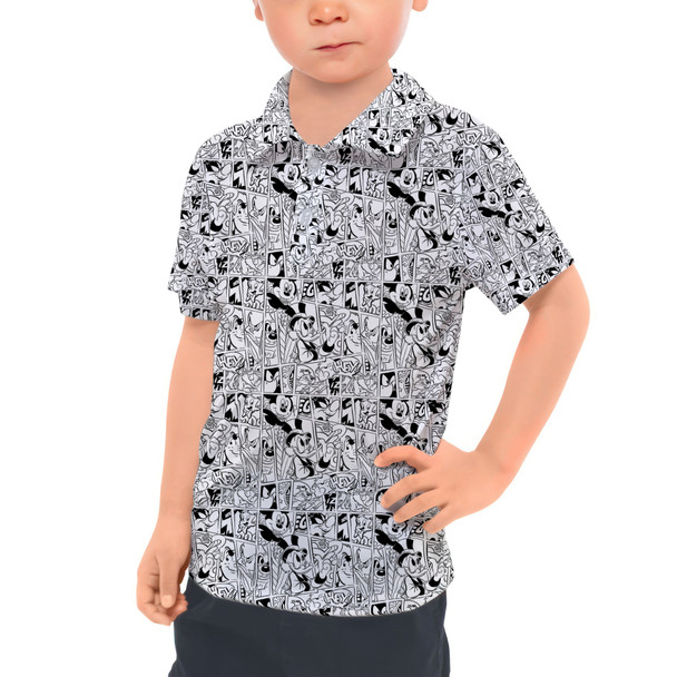 Kids Polo Shirt - Comic Book Mickey Mouse & Friends