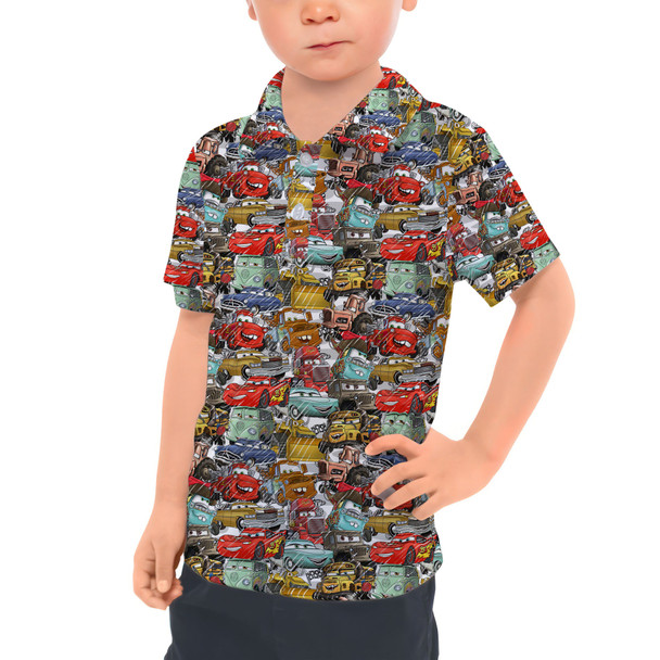 Kids Polo Shirt - Pixar Cars Sketched