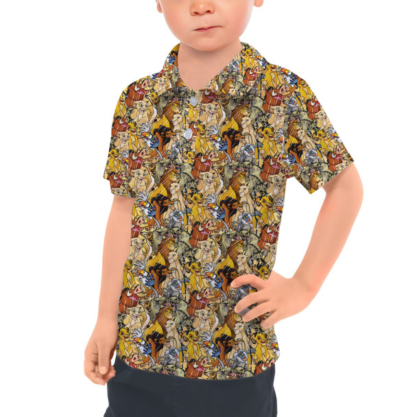 Kids Polo Shirt - Lion King Sketched