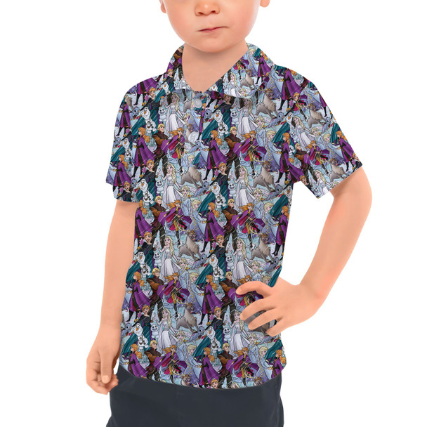 Kids Polo Shirt - Frozen Sketched