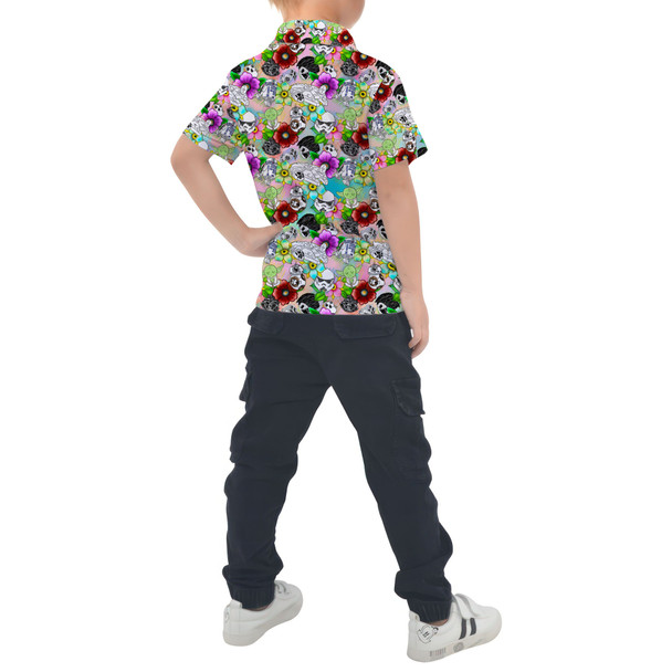 Kids Polo Shirt - Sketched Floral Star Wars