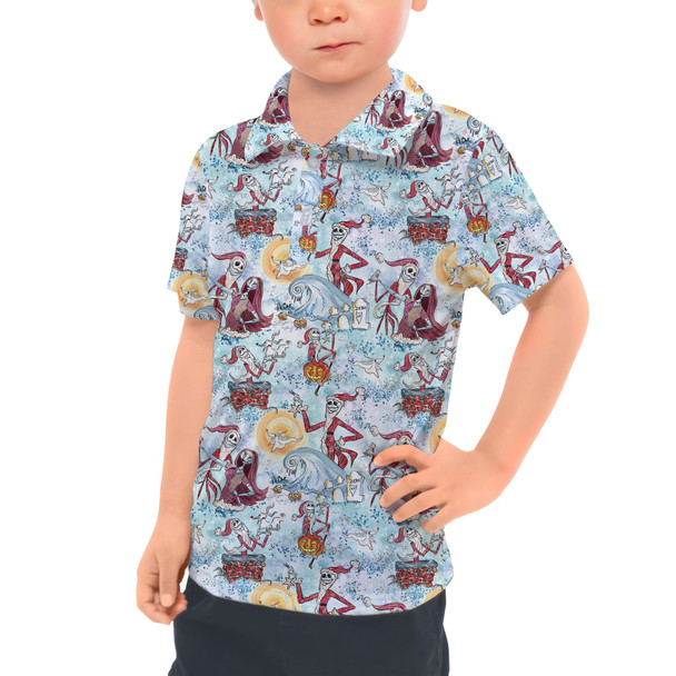 Kids Polo Shirt - Santa Jack with Sally & Zero