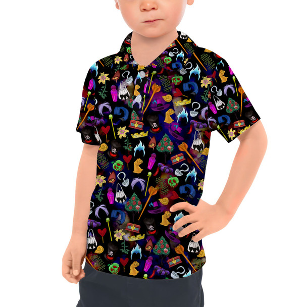 Kids Polo Shirt - Disney Villain Icons