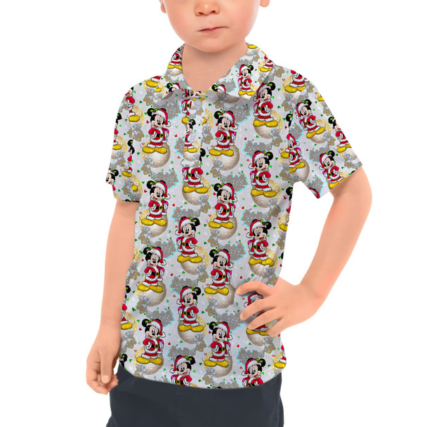 Kids Polo Shirt - Santa Mickey Mouse