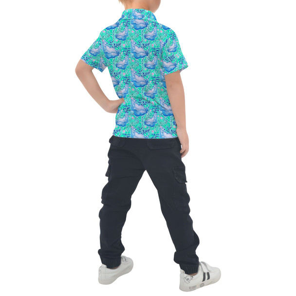 Kids Polo Shirt - Neon Floral Baloo