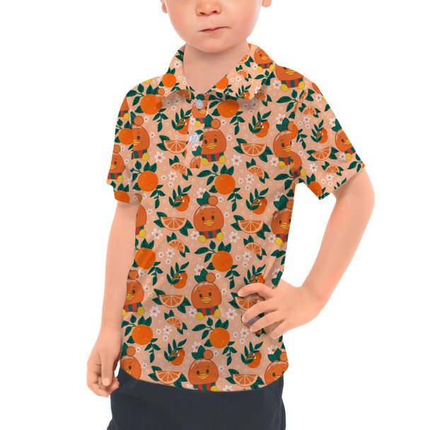 Kids Polo Shirt - Orange Bird Munchlings
