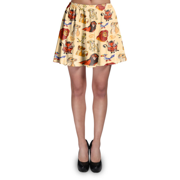 Skater Skirt - Sketched Lion King Friends