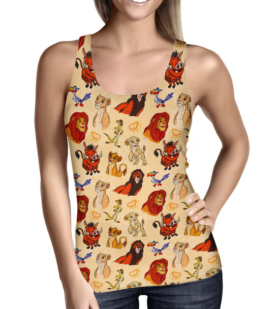 Women's Tank Top - Sketched Lion King Friends