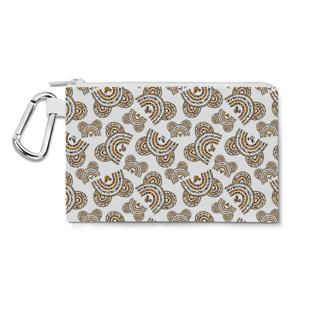 Canvas Zip Pouch - Animal Print Mouse Ears Rainbow