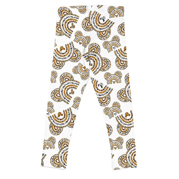 Girls' Leggings - Animal Print Mouse Ears Rainbow