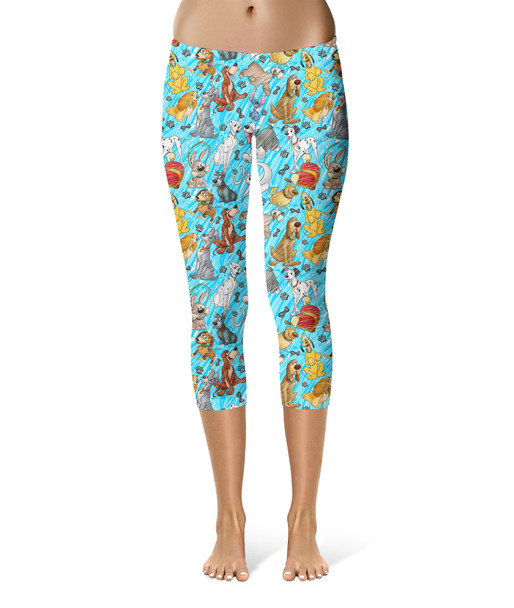 Sport Capri Leggings - Sketched Disney Dogs