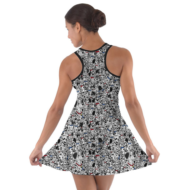 Cotton Racerback Dress - Sketched Dalmatians