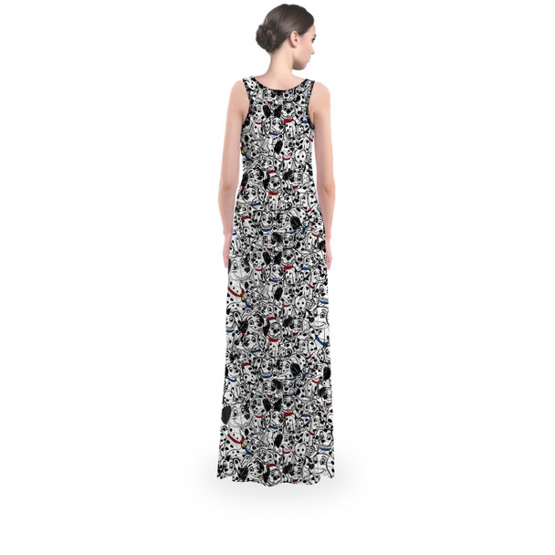 Flared Maxi Dress - Sketched Dalmatians