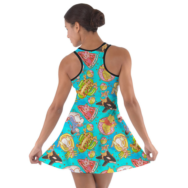 Cotton Racerback Dress - Pool Floats Pooh