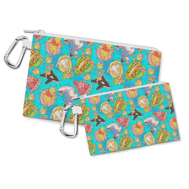 Canvas Zip Pouch - Pool Floats Pooh